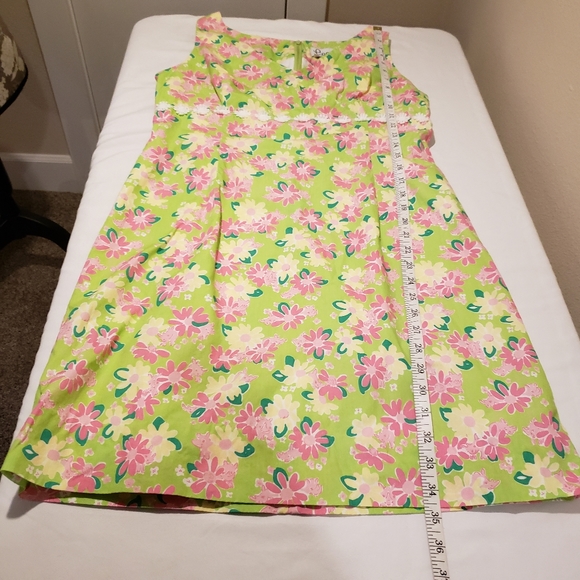 Vintage Lilly Pulitzer Rhino Floral Print Sheath Dress White Label Size 10 - Picture 14 of 15